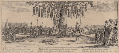 Grabado de Jacques Callot que narra un suceso de la guerra de los 30 Años.