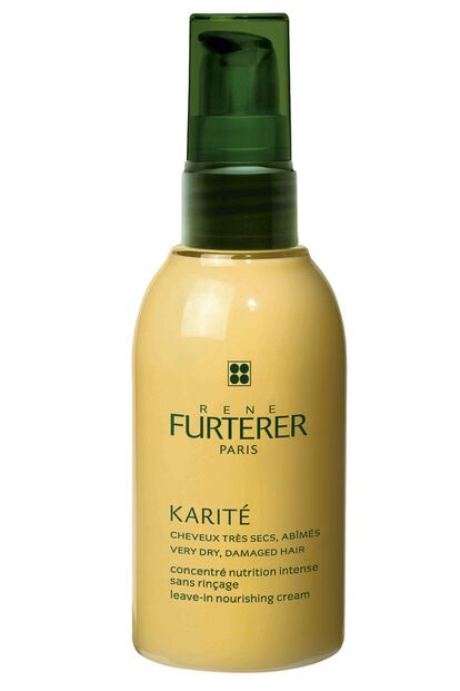 Una solución sin aclarado y con karité procedente del comercio justo de la mano de René Furterer y su Concentrado Nutrición Intensa. Se trata de un producto altamente revitalizante que reestructura la fibra capilar, nutre el cabello seco y no deja sensación grasa. Se utiliza sobre el cabello seco o mojado, de los medios hacia las puntas, y se puede aplicar siempre que sea necesario. Lo puedes encontrar en farmacias y parafarmacias por un precio de 18,70 euros.