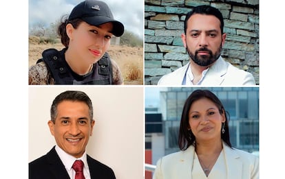 Desde arriba y a la izquierda: Delia Quiroa, Roberto Posán, Octavio Ramos y Erika Córdova.