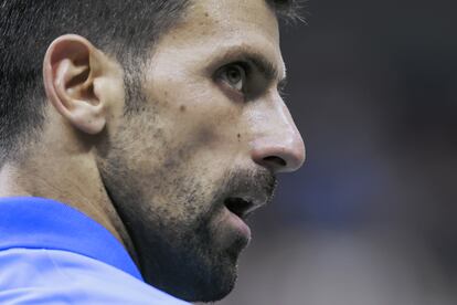Djokovic, durante la final contra Medvedev.