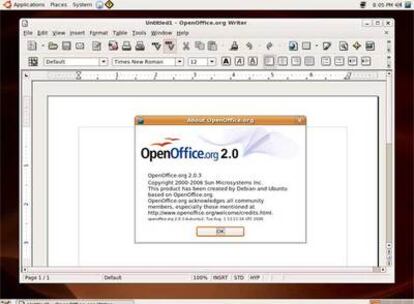 Así se ve OpenOffice, el sustituto del Office de Microsoft, en un escritorio de Ubuntu (una de las distribuciones de Linux más sencillas de usar.