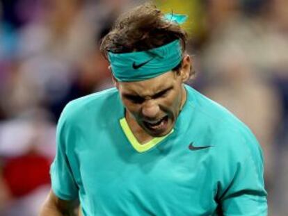 Nadal celebra un punto ante Harrison.
