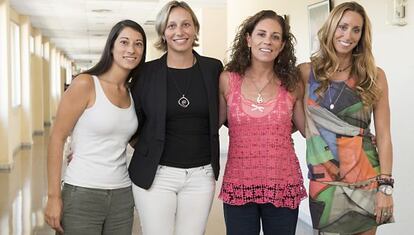 Ana Montero, Esther Jauma, Anna Vives y Gemma Mengual, hoy en Barcelona