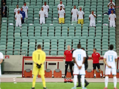 Instantes previos al inicio del Azerbaiyán-Luxemburgo, en Bakú, de la Liga de las Naciones el pasado 5 de septiembre.