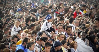 Aficionados en la Cibeles.