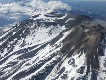 O vulcão Nevados de Chillán.