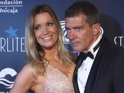 Antonio Banderas y Nicole Kimpel, este domingo.