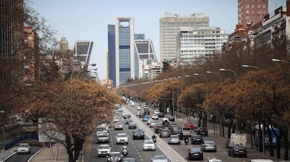 El paseo de la Castellana de Madrid.
