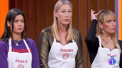 La concursante Tamara, en el centro, en el programa 'Masterchef',