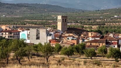 Vista de la población valenciana de Aras de los Olmos.
