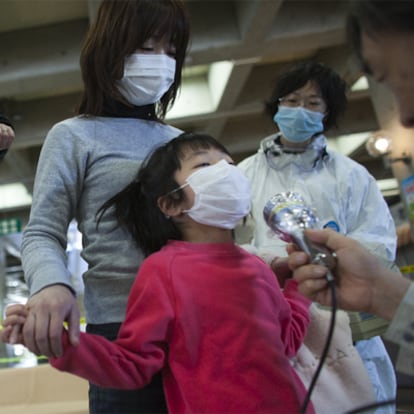 Medición de radiactividad en Koriyama.