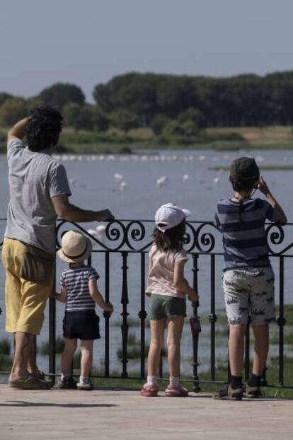 Visitantes en el Charco de la Boca, en Doñana.