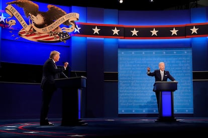 Donald Trump e Joe Biden no primeiro debate.