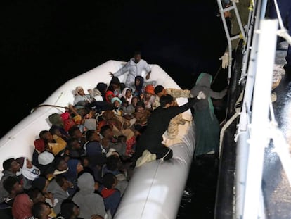 Rescate de migrantes por parte de guadacostas libios el pasado marzo. 