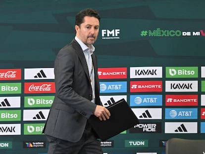 Yon de Luisa, presidente de la Federación Mexicana de Fútbol, este jueves tras la conferencia.