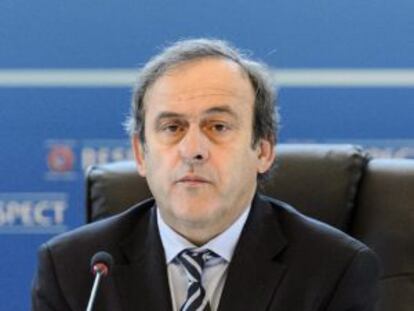 Platini, durante la reunión del Comité Ejecutivo de la UEFA, la semana pasada
