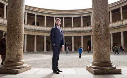 Pablo Heras-Casado, en el Palacio de Carlos V de la Alhambra, en 2017, cuando fue nombrado director del festival de Granada.