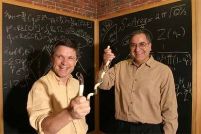 Andrew Strominger y Cumrun Vafa (derecha), especialistas estadounidenses en teoría de cuerdas.