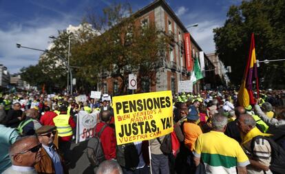 Manifestación de pensionistas en Madrid.