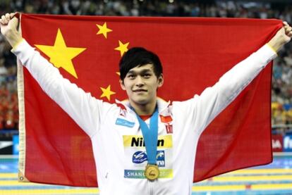 El chino Sun, ganador y plusmarquista mundial en los 1.500m libre.