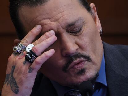 Johnny Depp, durante su declaración de este miércoles en el juicio contra Amber Heard