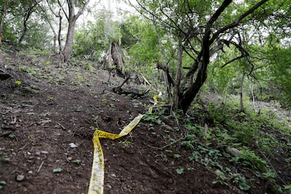 Punto de la barranca donde encontraron el fragmento óseo de un pie de Christian.