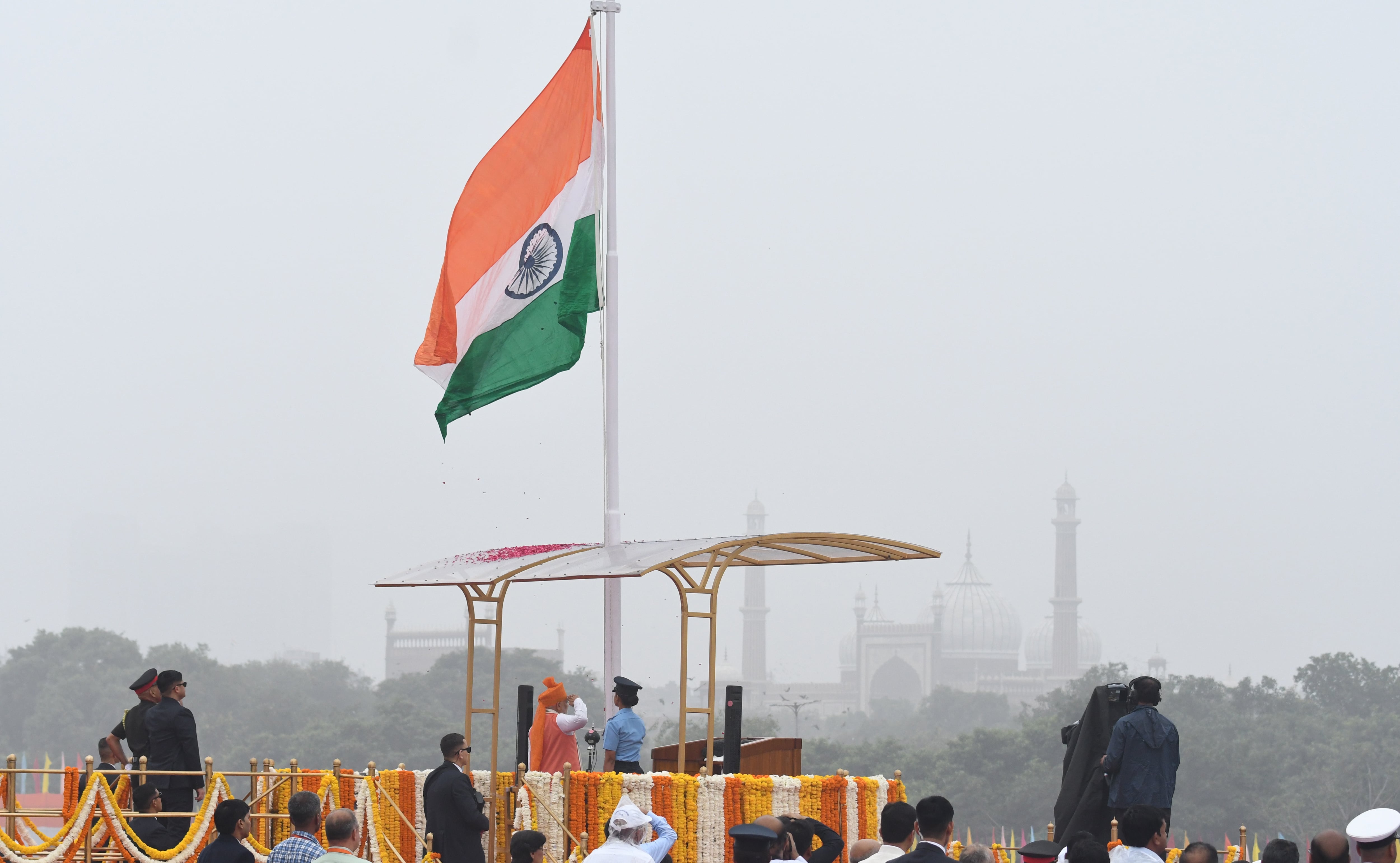 Narendra Modi, primer ministro indio, el 15 de agosto, Día de la Independencia, en Nueva Delhi.