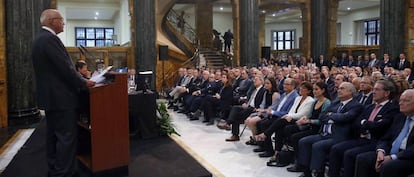 Josep Oliu, presidente de Banco Sabadell, el martes durante la XV edición del Premio Fundación Banco Sabadell