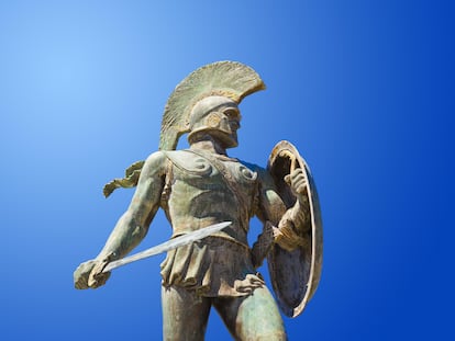 La estatua de Leónidas, en Esparta.