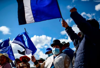 Seguidores del MAS celebran en El Alto la victoria de Luis Arce, el pasado 19 de octubre.