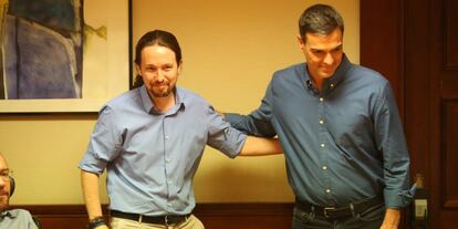 Pablo Iglesias i Pedro Sánchez.