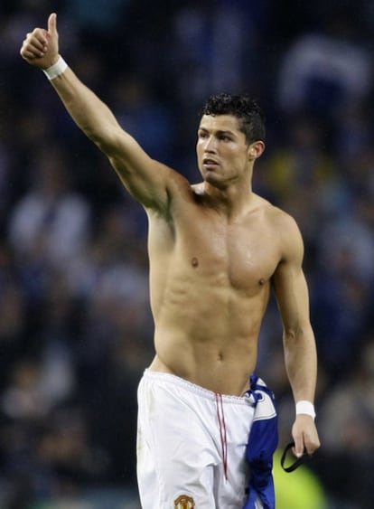 Un gesto de Cristiano Ronaldo tras una de sus victorias deportivas.