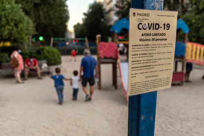 Aforo del parque infantil de Olavide limitado a 38 personas.