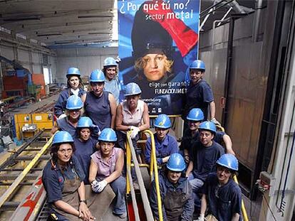 Trabajadoras del metal de la empresa Modultec