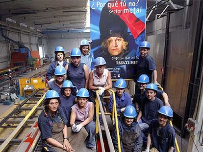 Trabajadoras del metal de la empresa Modultec, en 2019.