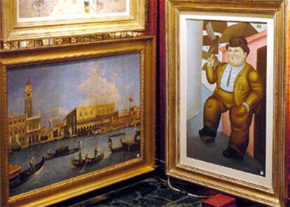 Falsificaciones legales de <i>El palacio Ducal de Venecia, </i>de Canaletto, y <i>El fumador, </i>de Botero
/ EFE