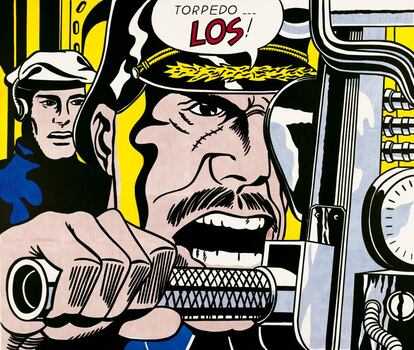 'Torpedo...LOS!', 1963. "Lichtenstein adaptaba los cómics de DC Comics y los dotaba de mayor dramatismo", cuenta el Harry Cooper, el comisario de la National Gallery.