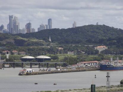 Vista do porto da Cidade do Panamá na segunda-feira.