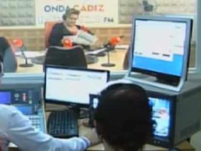 Imagen de pantalla de Onda C&aacute;diz durante una retransmisi&oacute;n en directo.