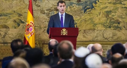 King Felipe VI at the Royal Palace ceremony on Monday.