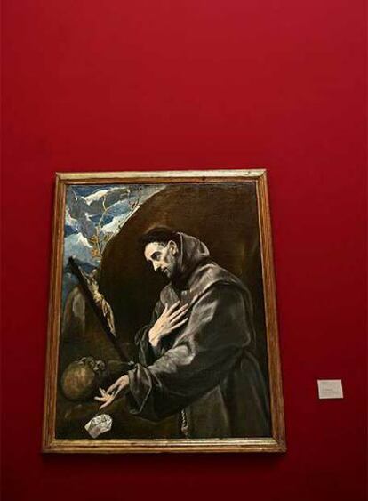 El cuadro <i>San Francisco en meditación</i>, de El Greco, en el Museo de Bellas Artes de Valencia.