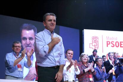 Jos&eacute; Manuel Franco en la clausura del congreso del PSOE de Madrid.