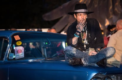 Johnny Depp en el festival de Glastonbury el pasado mes de junio