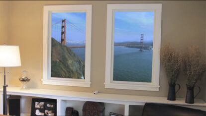 Dos pantallas camufladas ofrecen un paisaje a elección del propietario de Winscape.