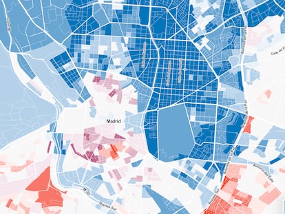 El mapa de renta y voto: cada barrio según sea rico, pobre, de izquierdas o de derechas