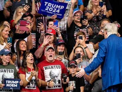 Donald Trump en un acto del Partido Republicano a principios de septiembre, en Dakota del Sur (EE UU).