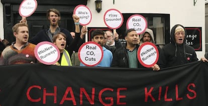 Protesta contra la ampliación de Heathrow.