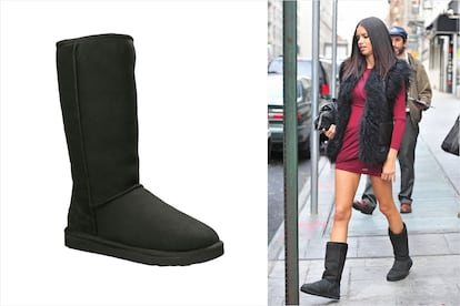 La top-model internacional Adriana Lima apuesta por la comodidad de las UGG Classic Tall en negro sin renunciar a su estilo cuando no tiene que desfilar.