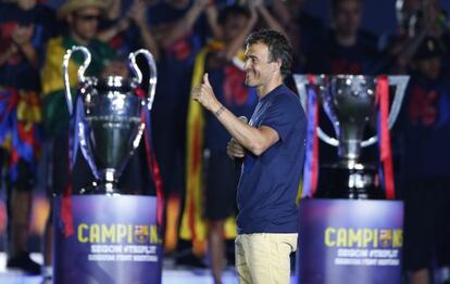 Luis Enrique, diumenge al Camp Nou.