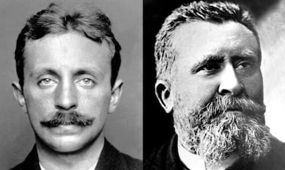 Retratos de Raoul Villain, a la izquierda, y Jean Jaur&egrave;s.